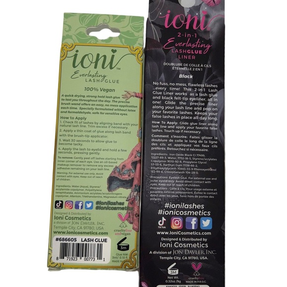 Ioni 3D Faux Mink Lashes and Lash Glue Liner Bundle - Picture 3 of 3